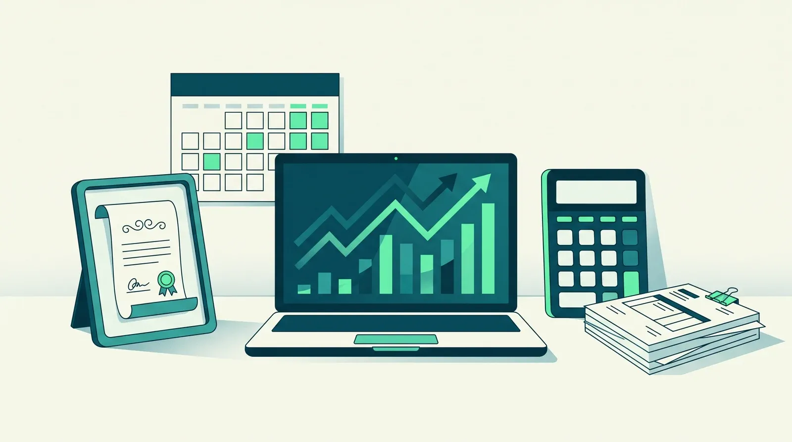 Pourquoi devenir gestionnaire de paie : bulletin de salaire, calculatrice et ordinateur portable sur un bureau